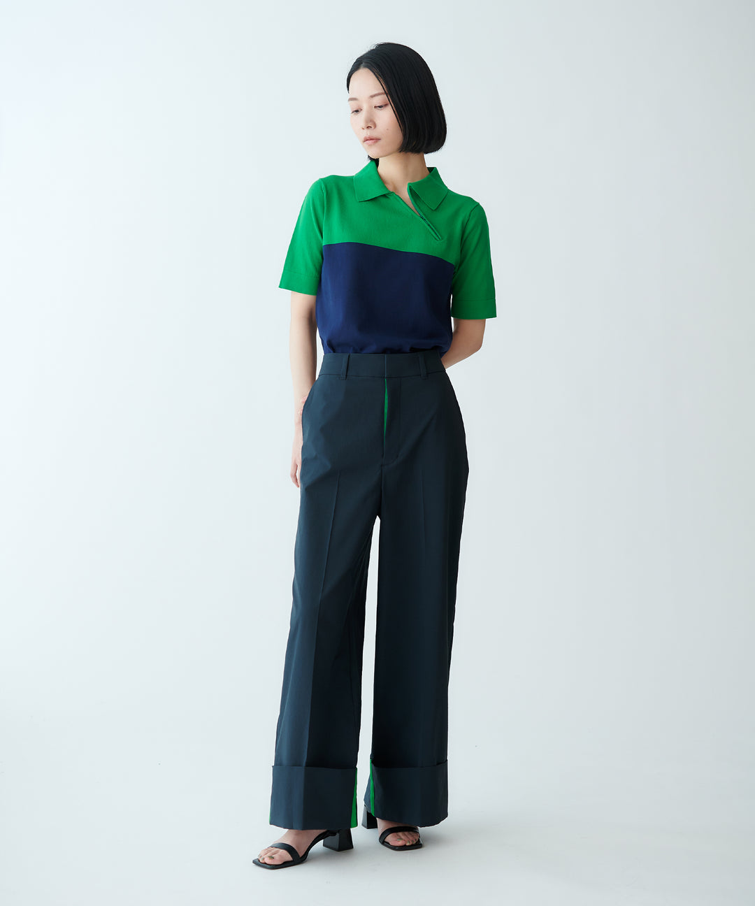 アシンメトリーポロニット