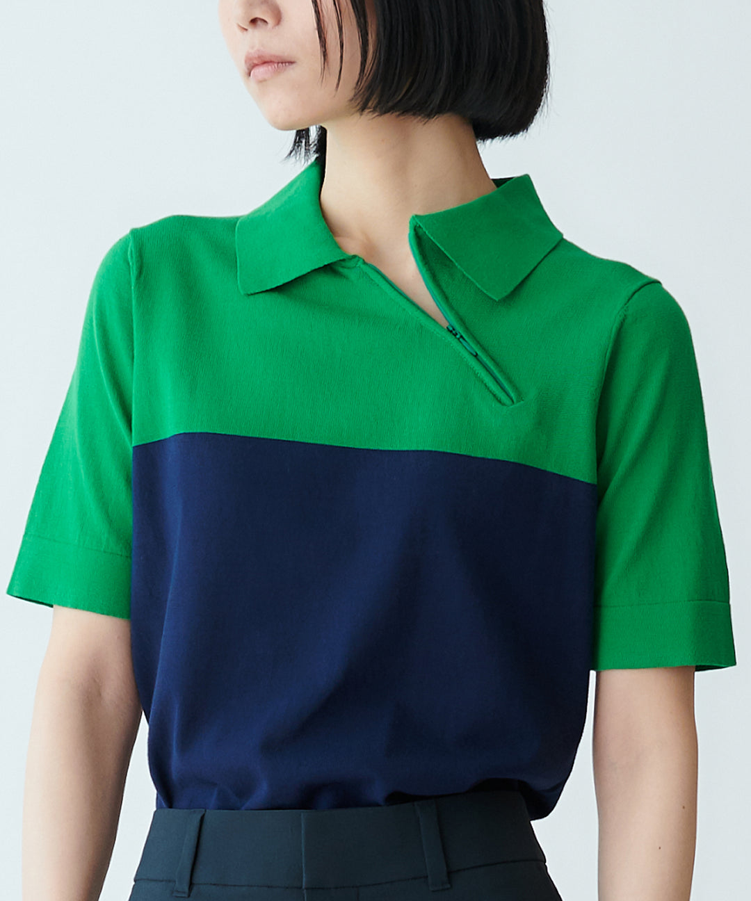 アシンメトリーポロニット