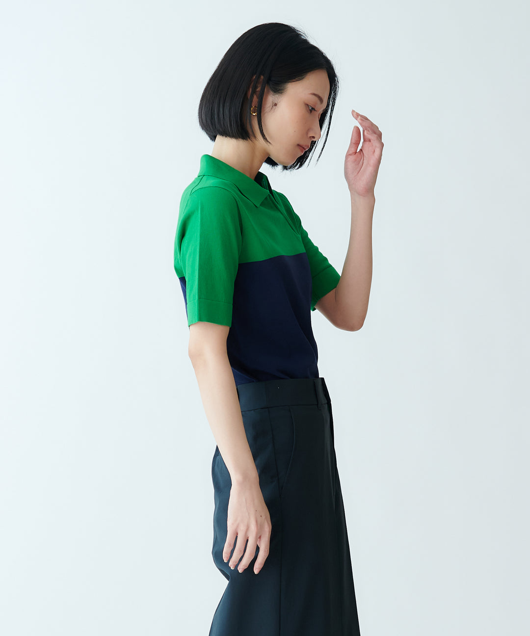 アシンメトリーポロニット