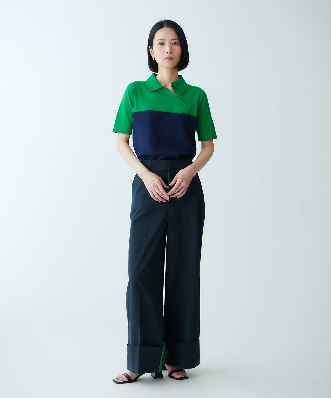 アシンメトリーポロニット