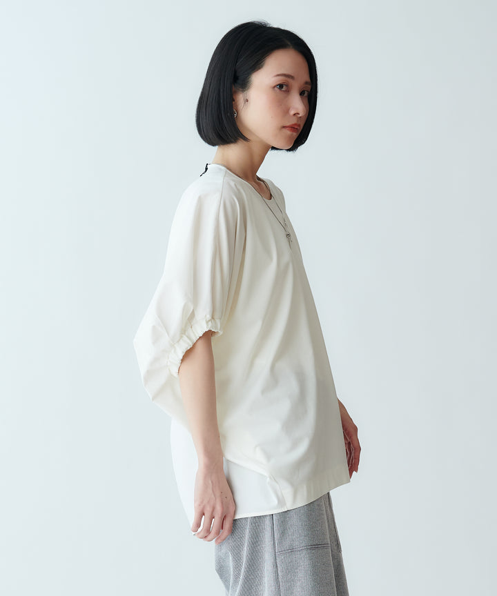 布帛ドッキングカットソー