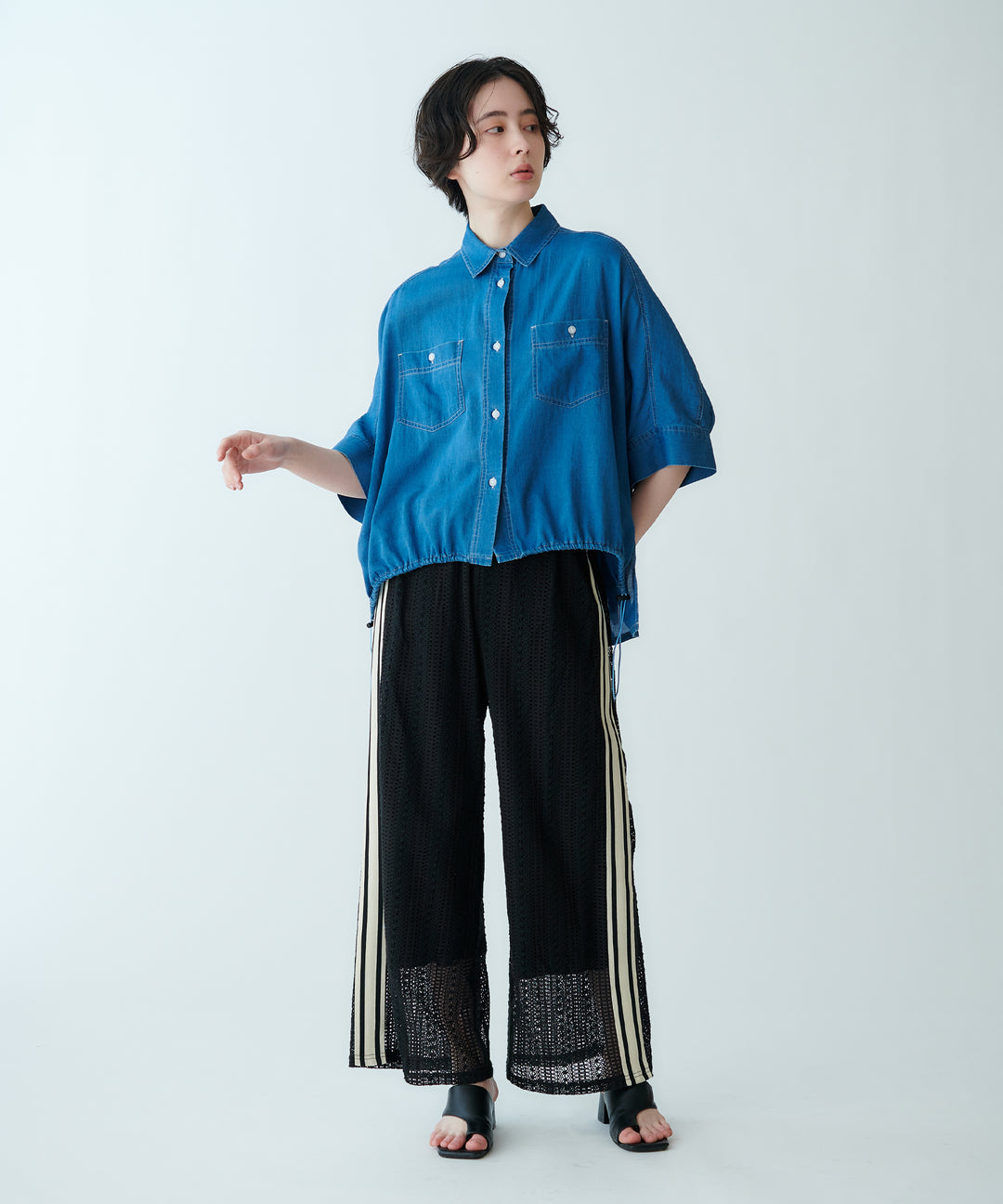 ドルマンスリーブデニムシャツ