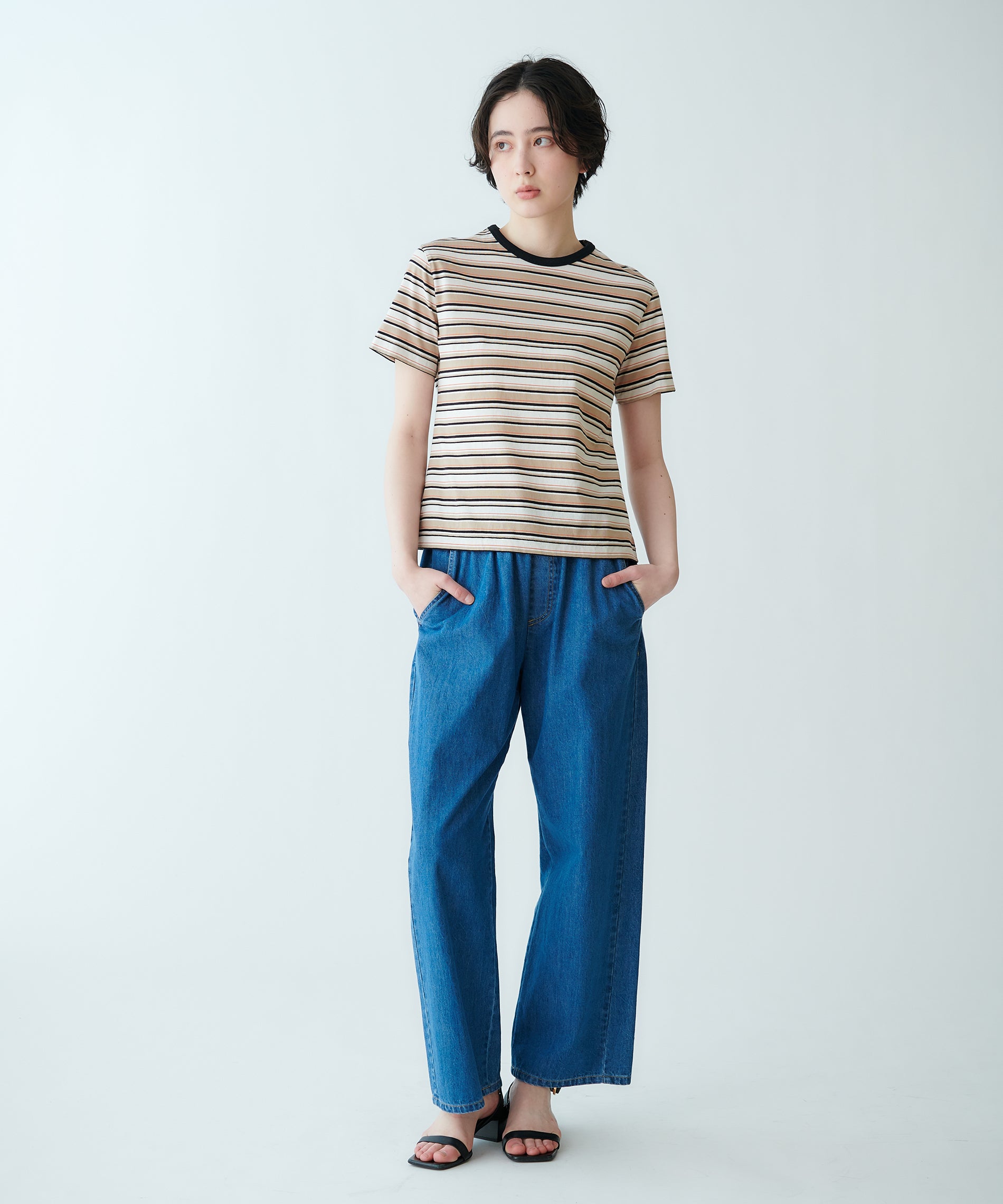ボーダーコンパクトTシャツ – FACE SANS FARD