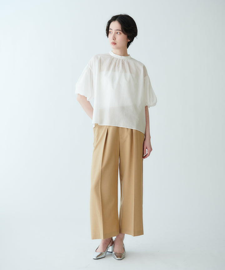 パフスリーブシアーブラウス