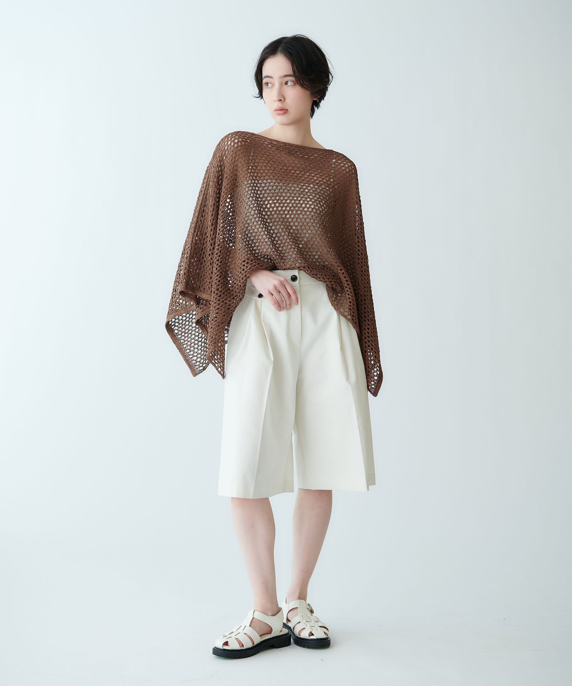 ポンチョ型メッシュニット – FACE SANS FARD