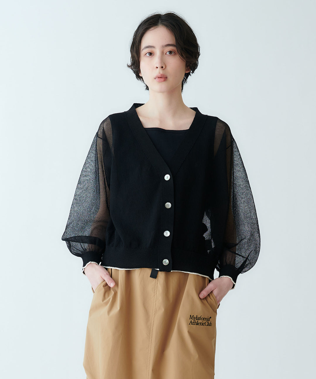 モデル H：165cm / 38 /ブラック＊ホワイト