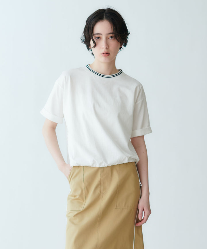 バックレースドロストブラウス