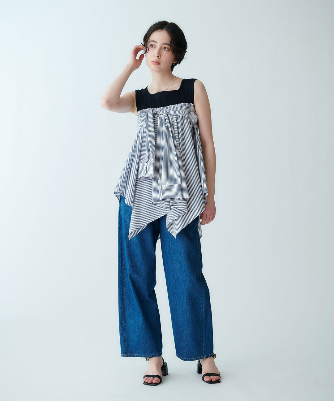 シャツ風マルチブラウス