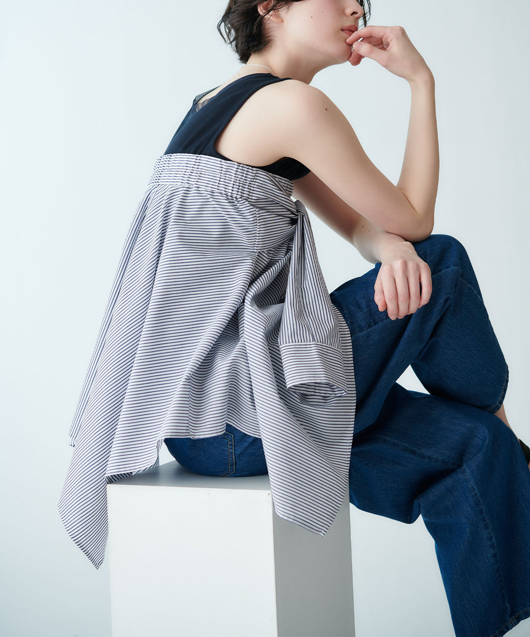 シャツ風マルチブラウス