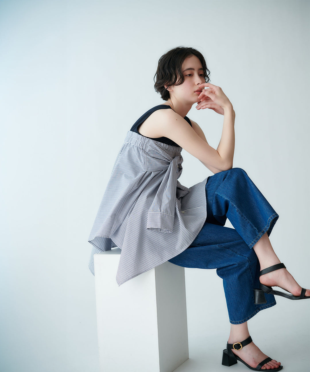 シャツ風マルチブラウス