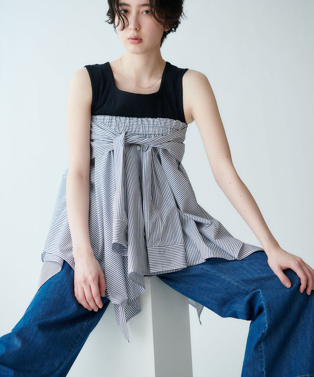 シャツ風マルチブラウス