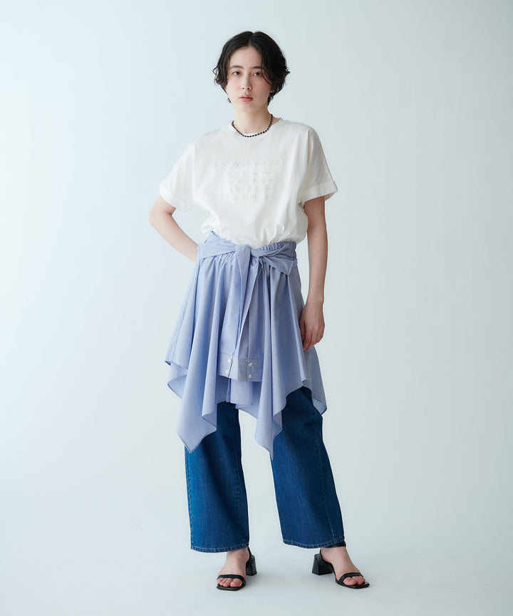 モデル H：165cm / 38 / ブルー細ストライプ