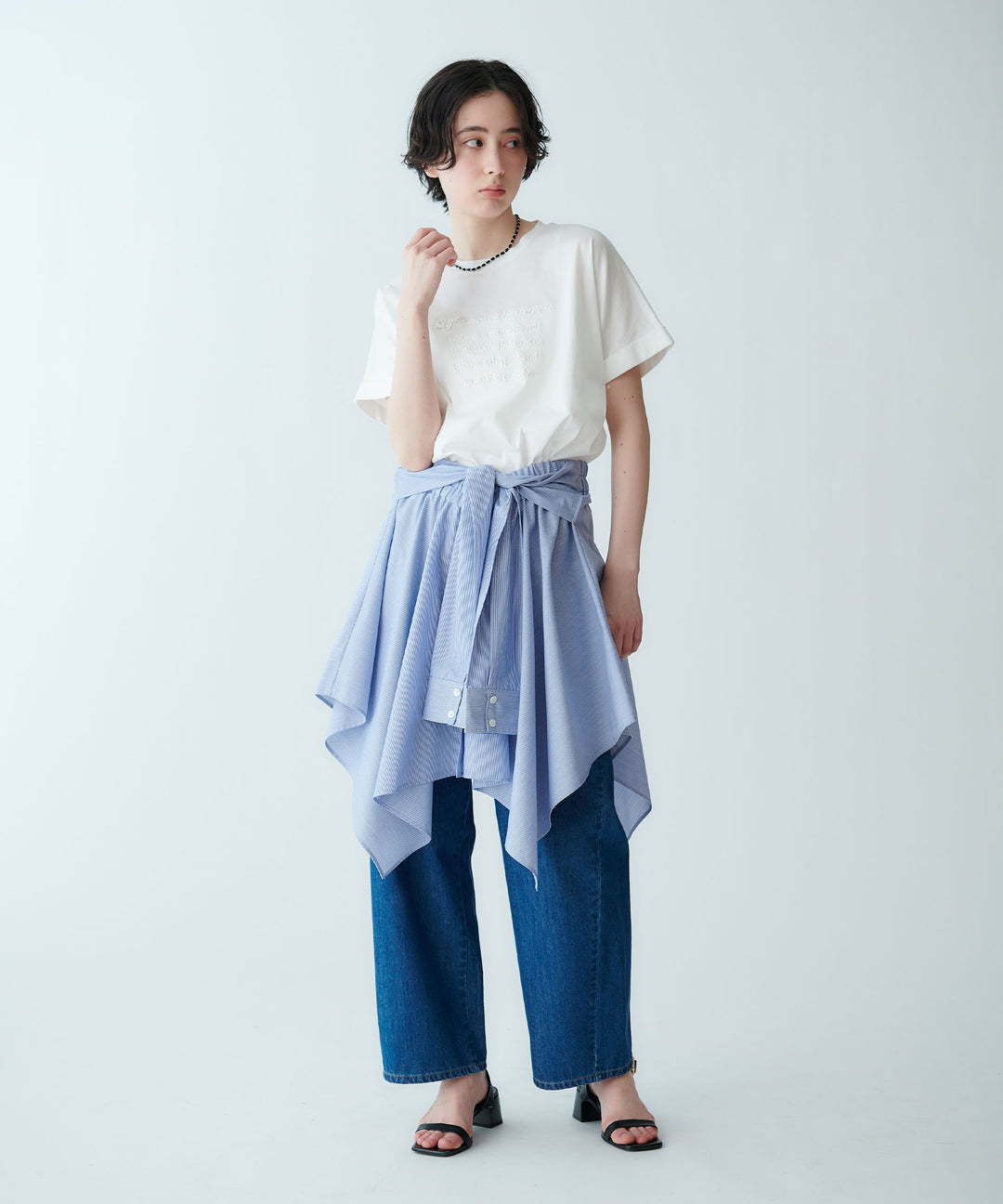 シャツ風マルチブラウス