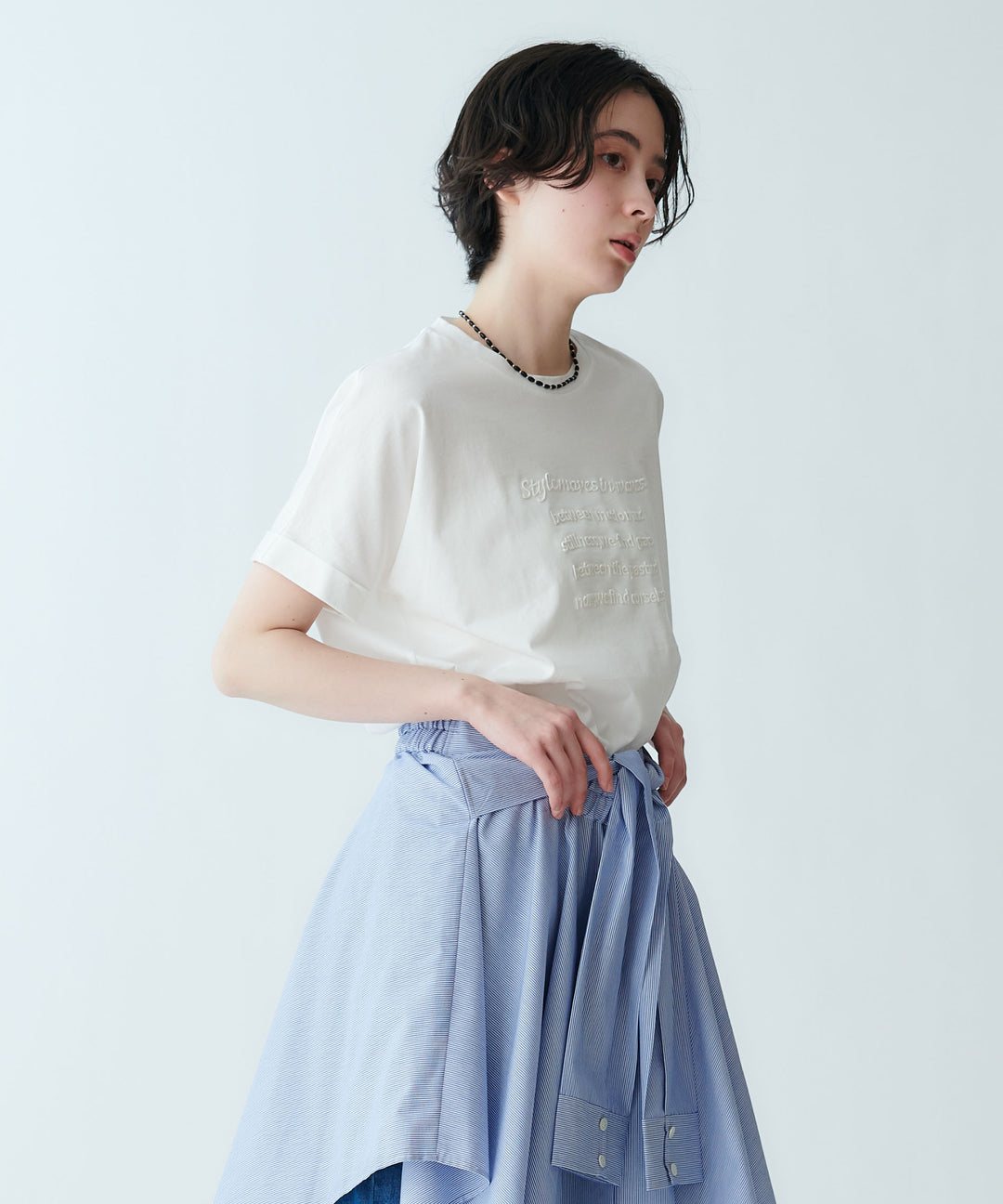 ロゴ刺繍Tシャツ