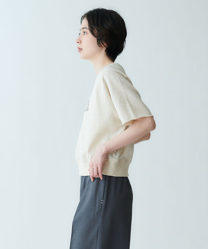 ラメ入りロゴプリントTシャツ