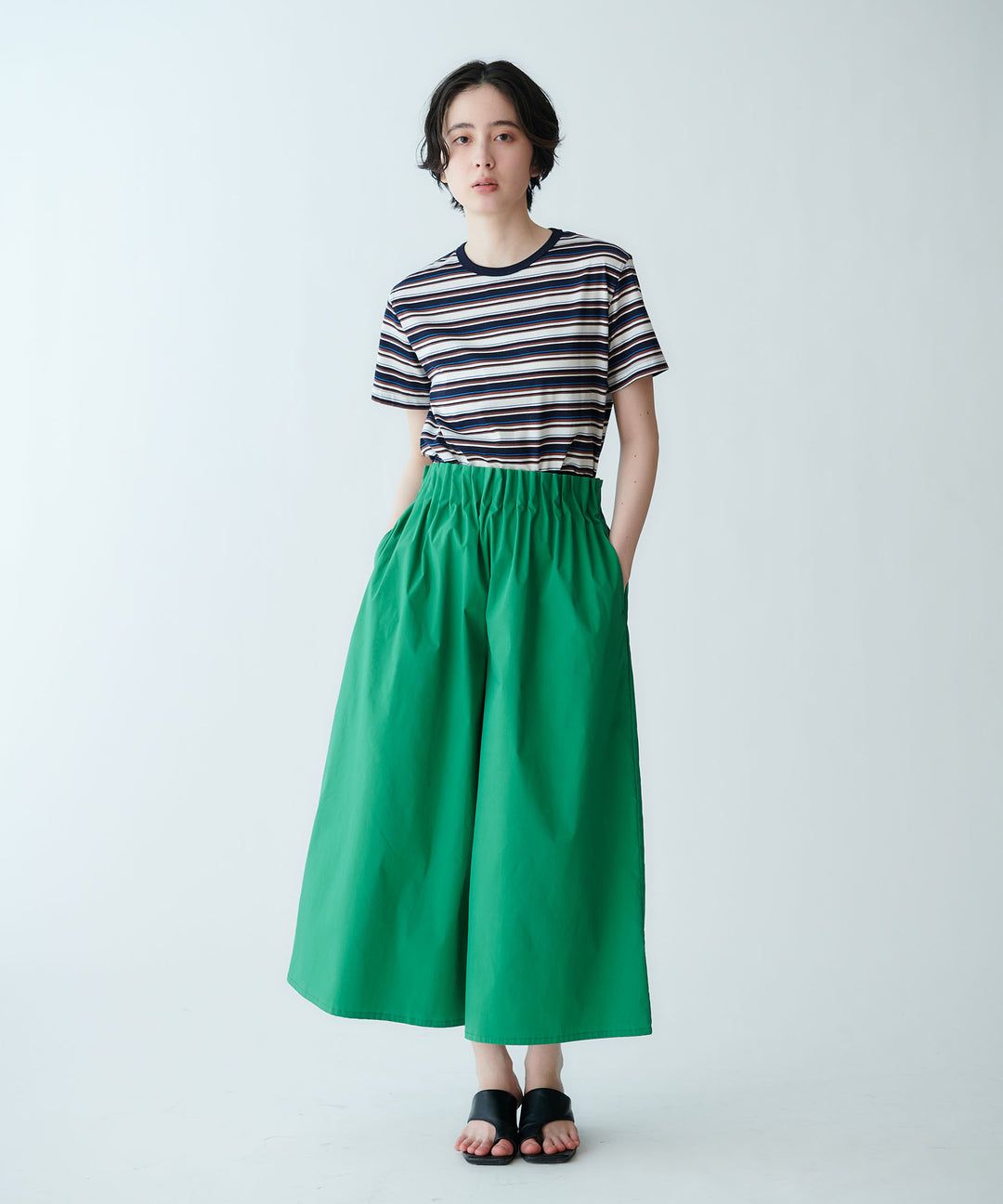 Waist tuck wide pants