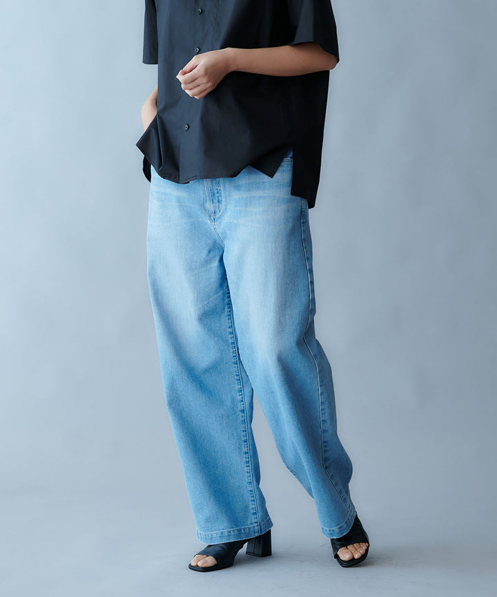 カイハラハイウエストワイドデニムパンツ