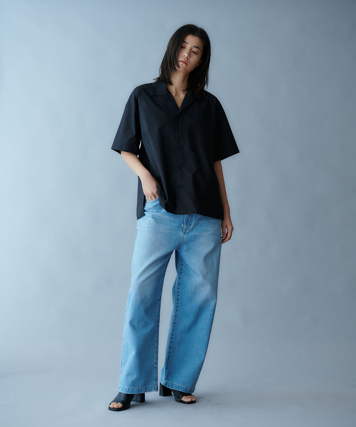 カイハラハイウエストワイドデニムパンツ