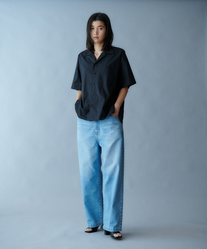 カイハラハイウエストワイドデニムパンツ