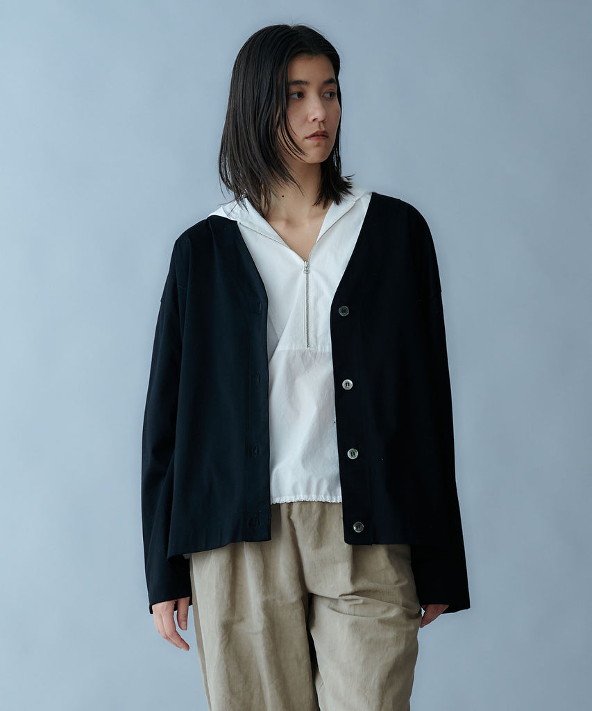 コットンスムースVネックカーディガン – FACE SANS FARD