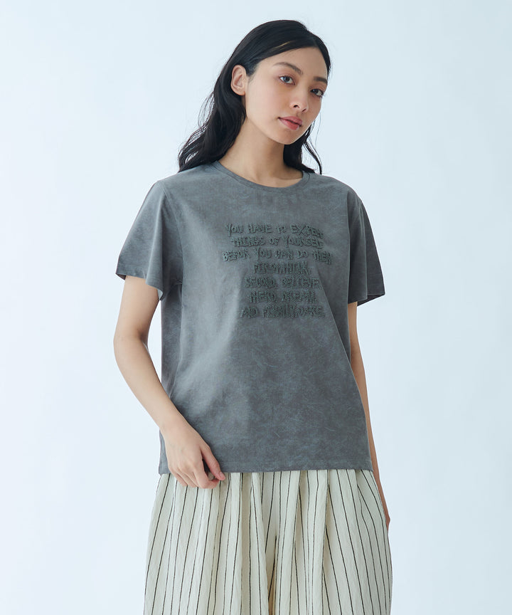ヴィンテージライクメッセージプリントTシャツ
