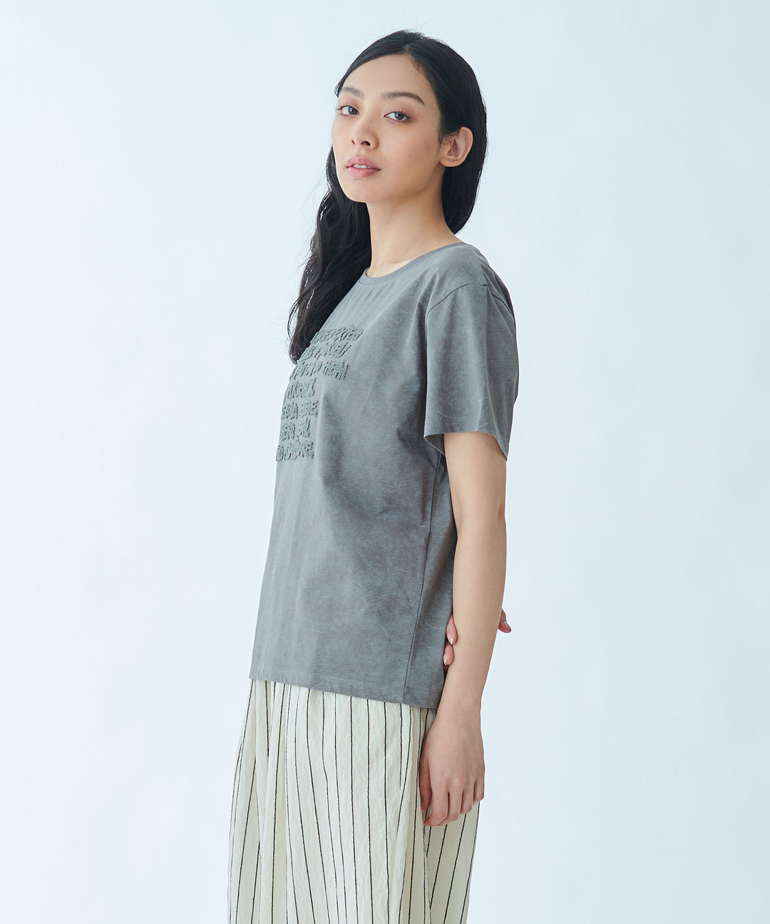 ヴィンテージライクメッセージプリントTシャツ