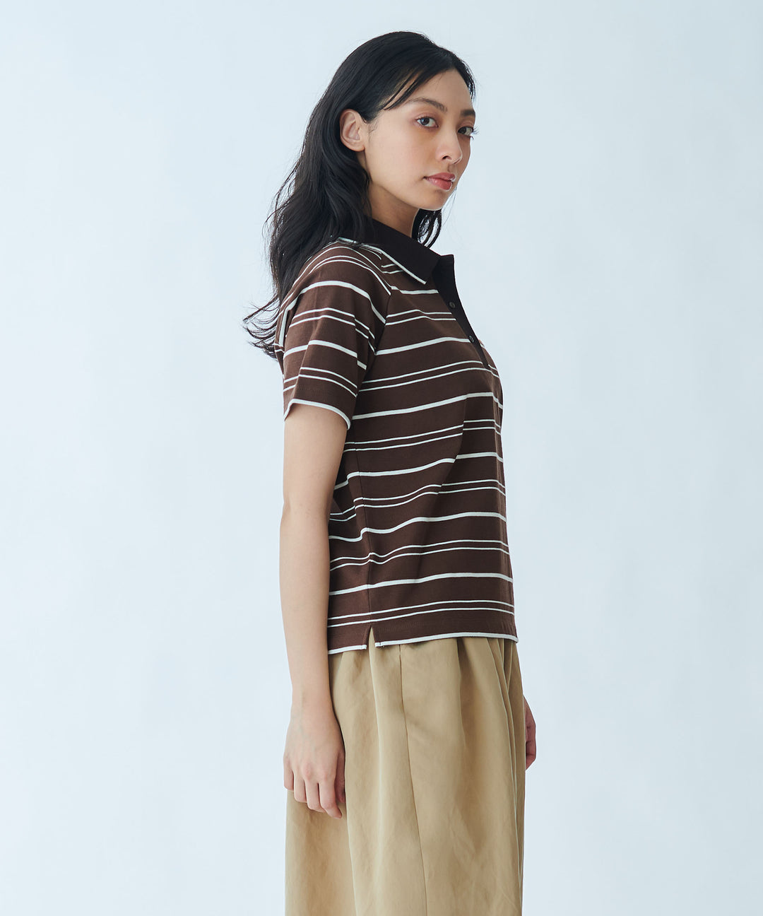 ミックスボーダーポロTシャツ