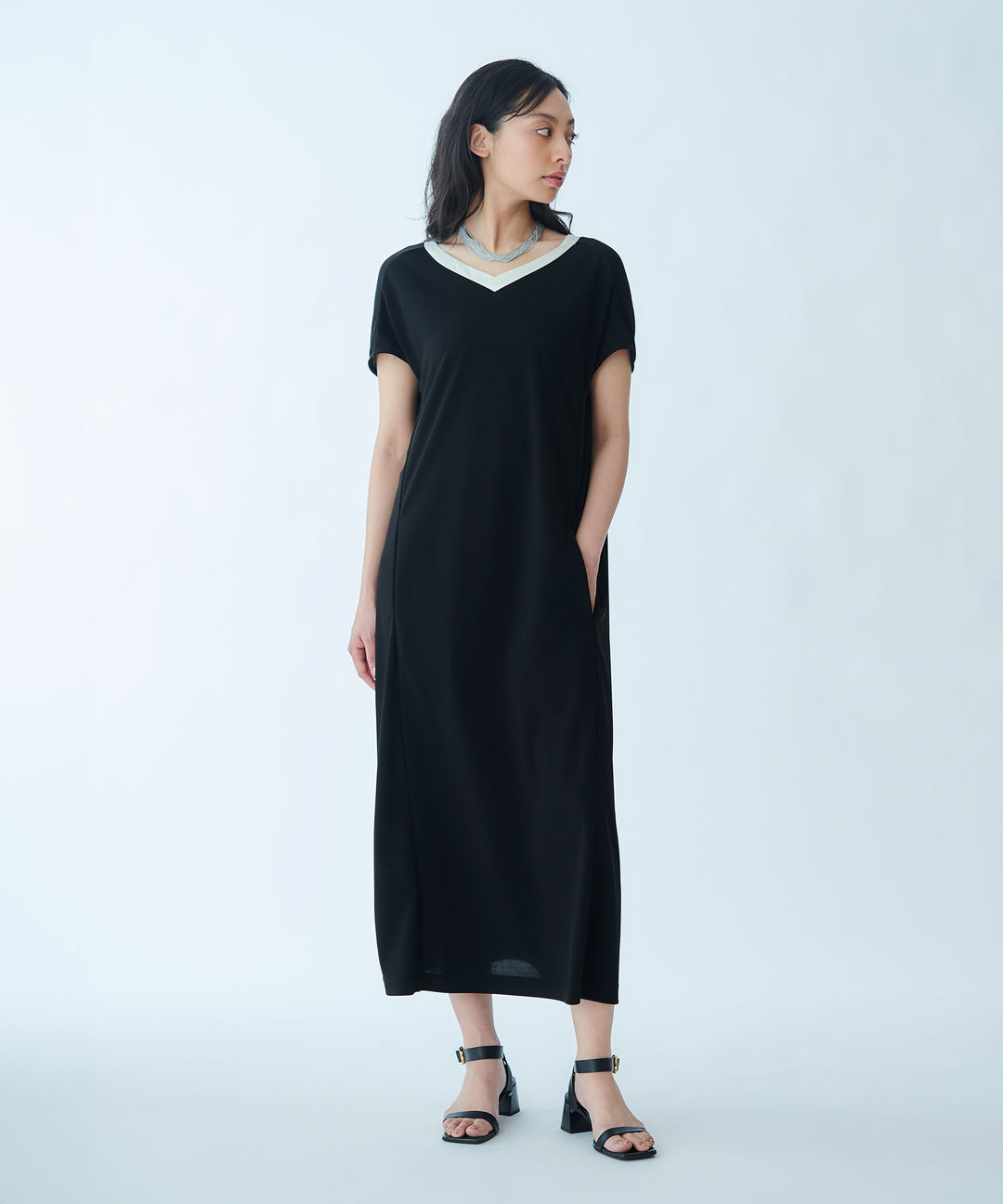 Ribbed Line Knit Cool Dress