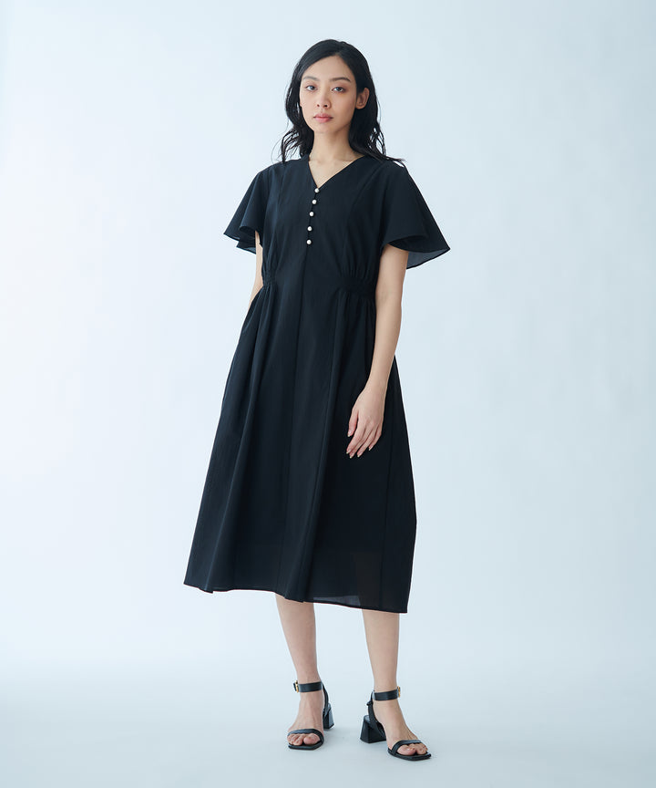 Waist-tie Ruffled Dress