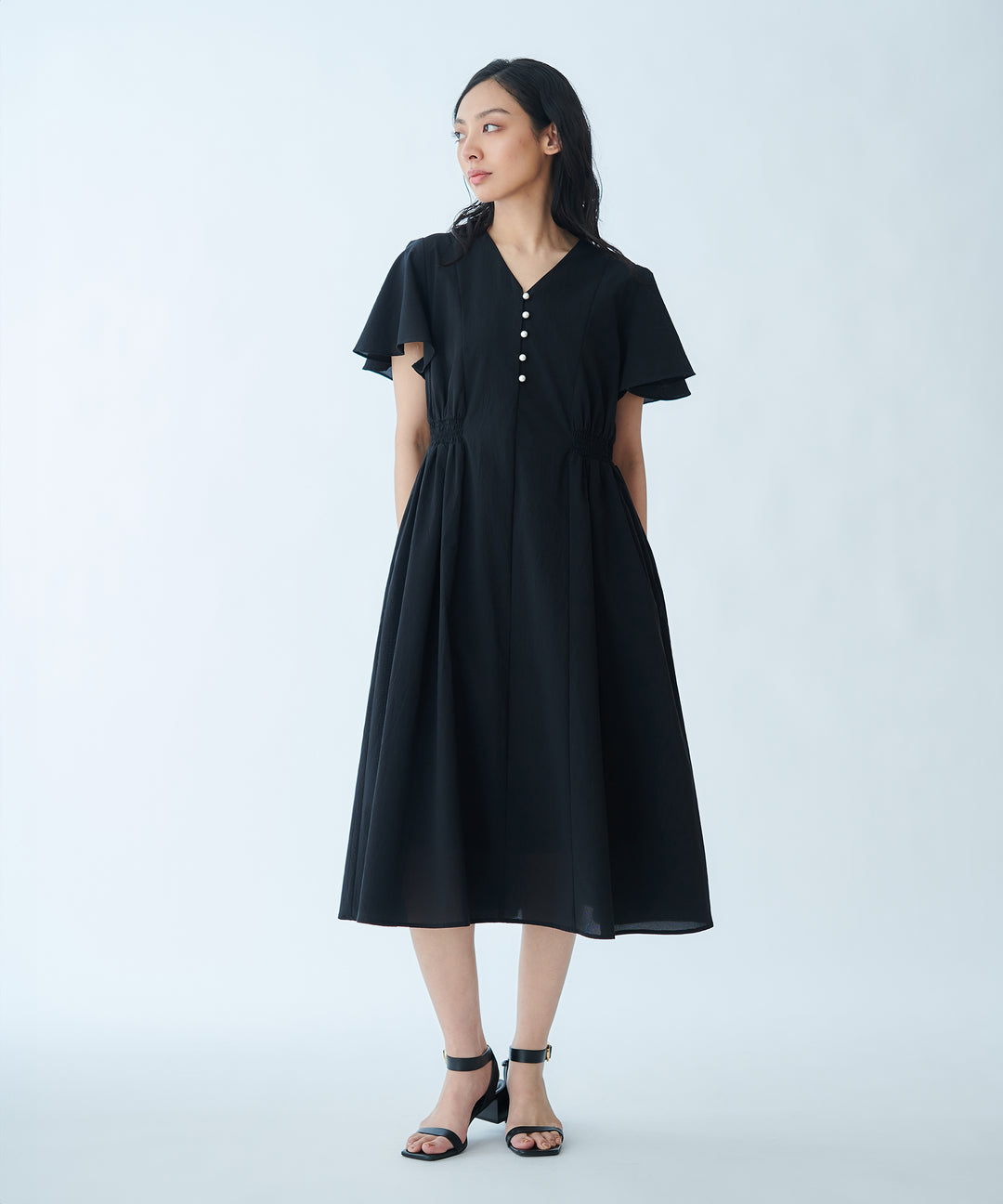 Waist-tie Ruffled Dress