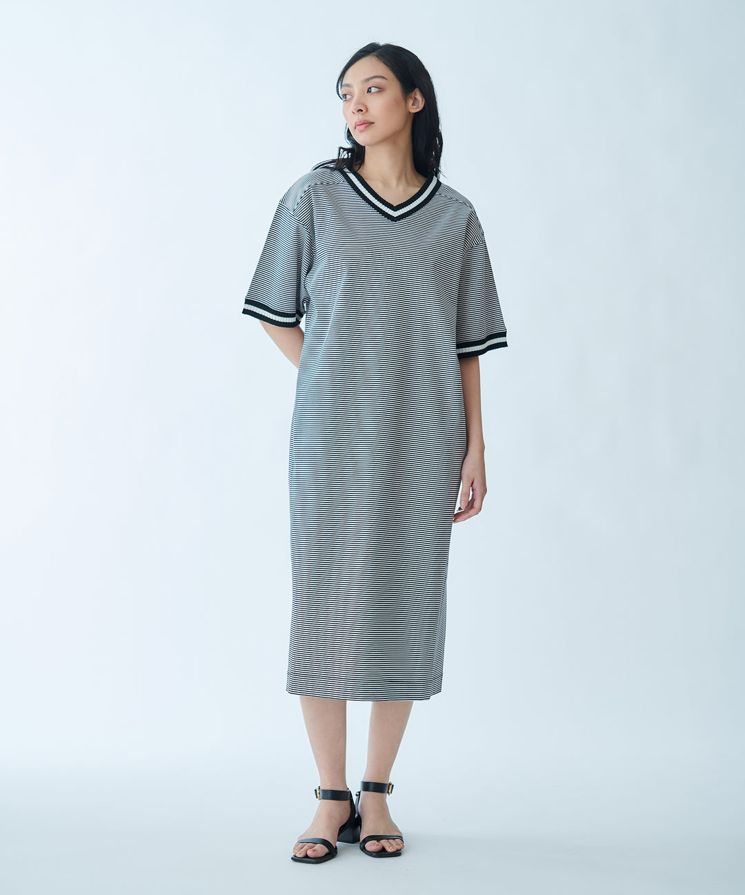 Ribbed Line Knit Cool Dress