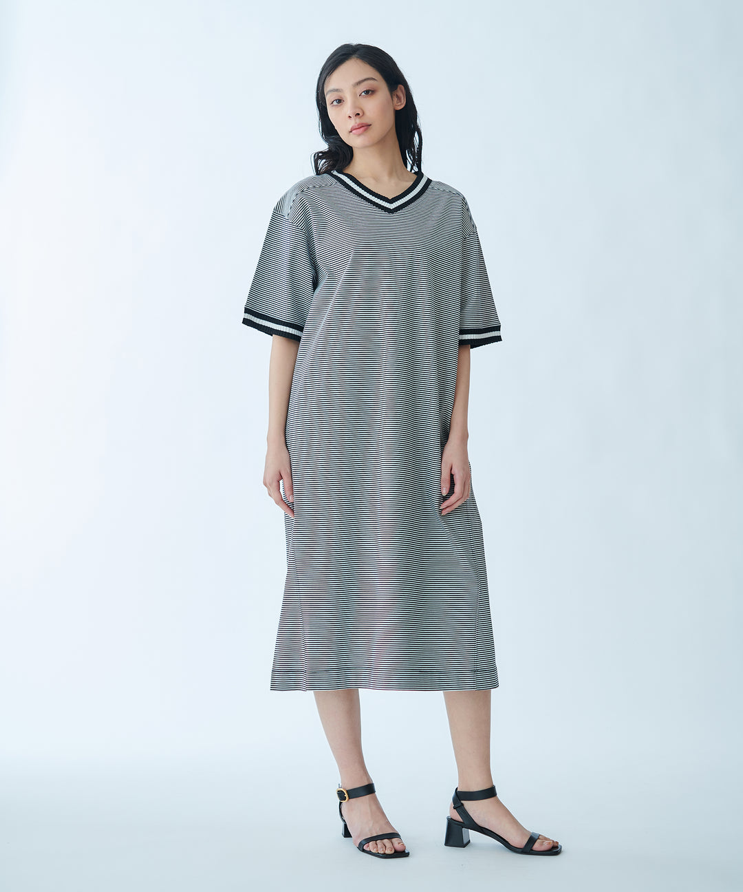 Ribbed Line Knit Cool Dress