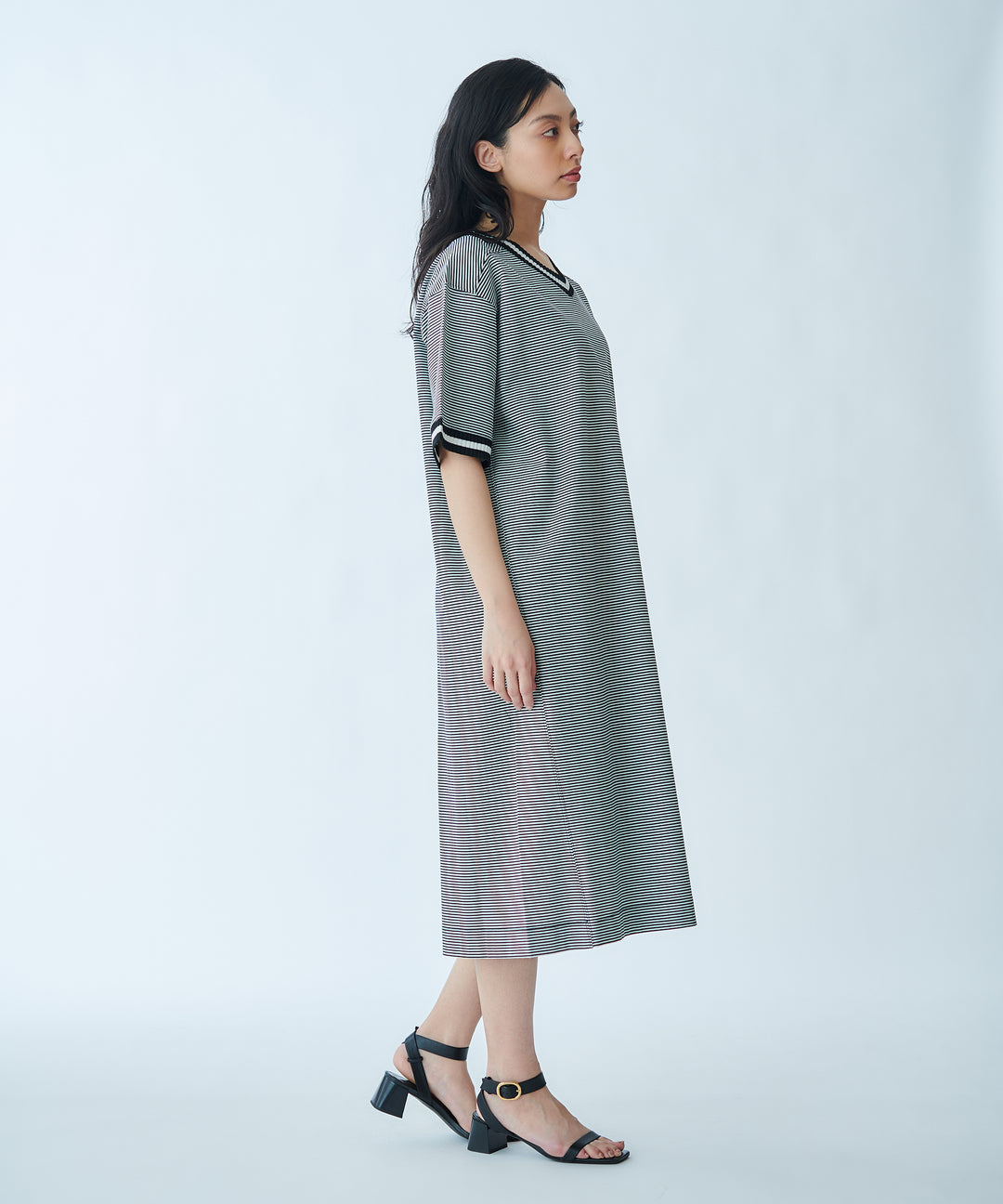 Ribbed Line Knit Cool Dress