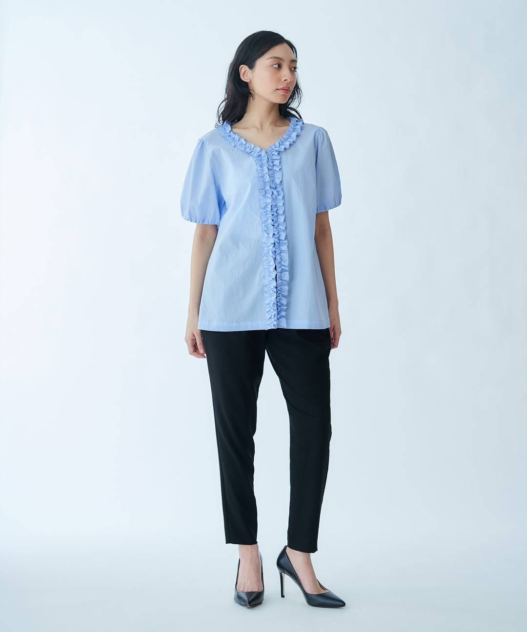 Gathered Frill Blouse