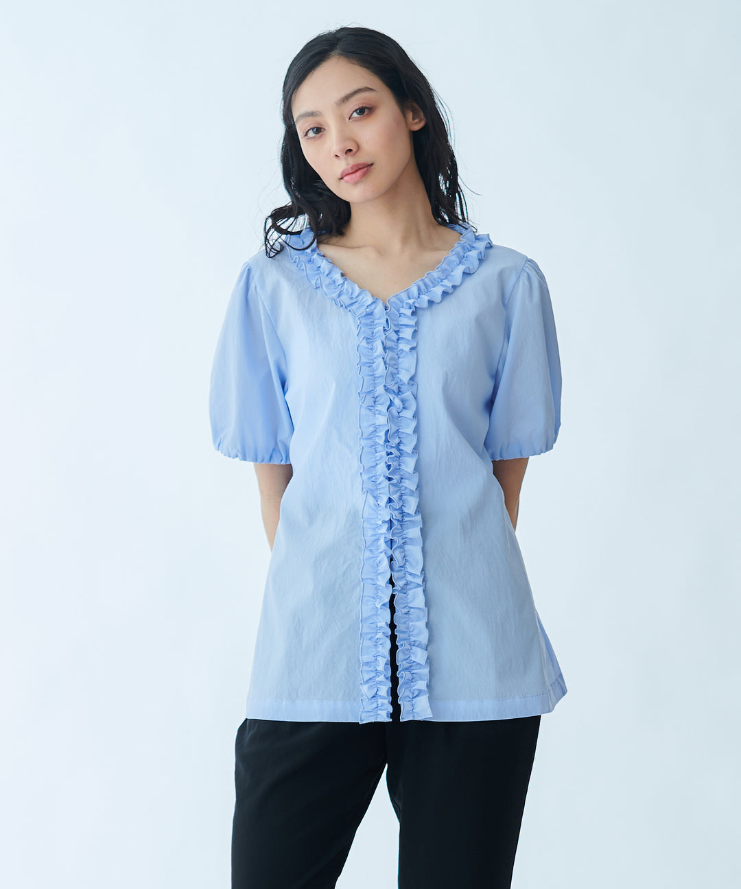 Gathered Frill Blouse