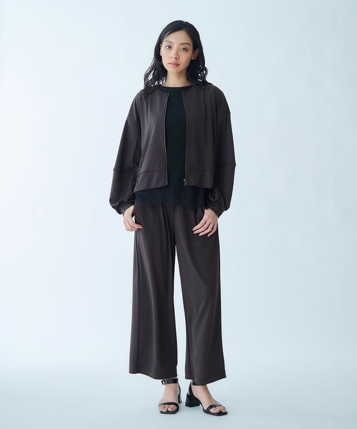 Zip-up sheer blouson