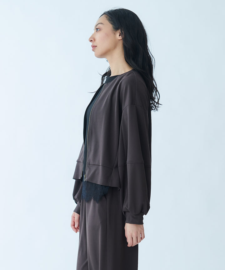 Zip-up sheer blouson