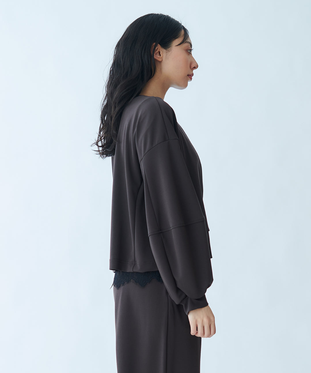 Zip-up sheer blouson