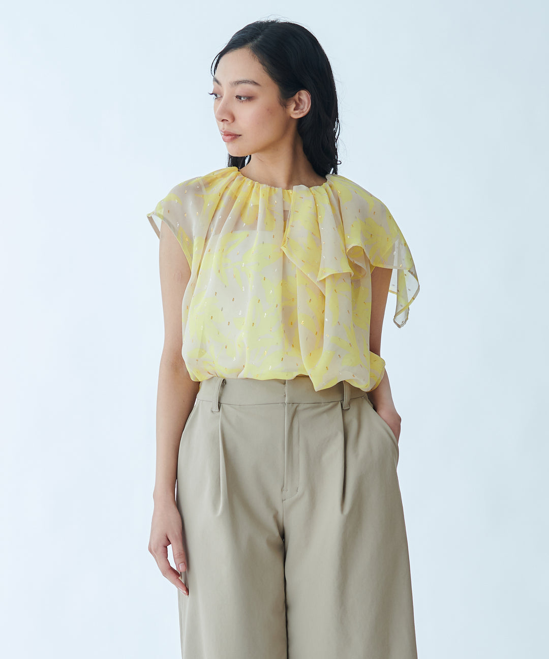 Printed Sheer Blouse