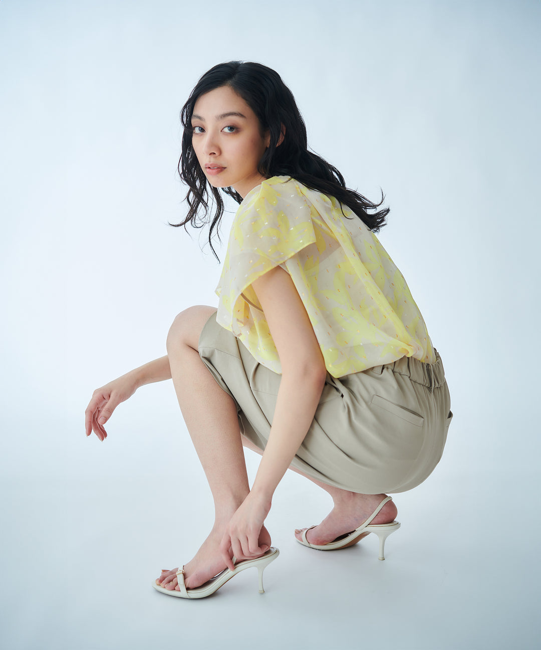Printed Sheer Blouse