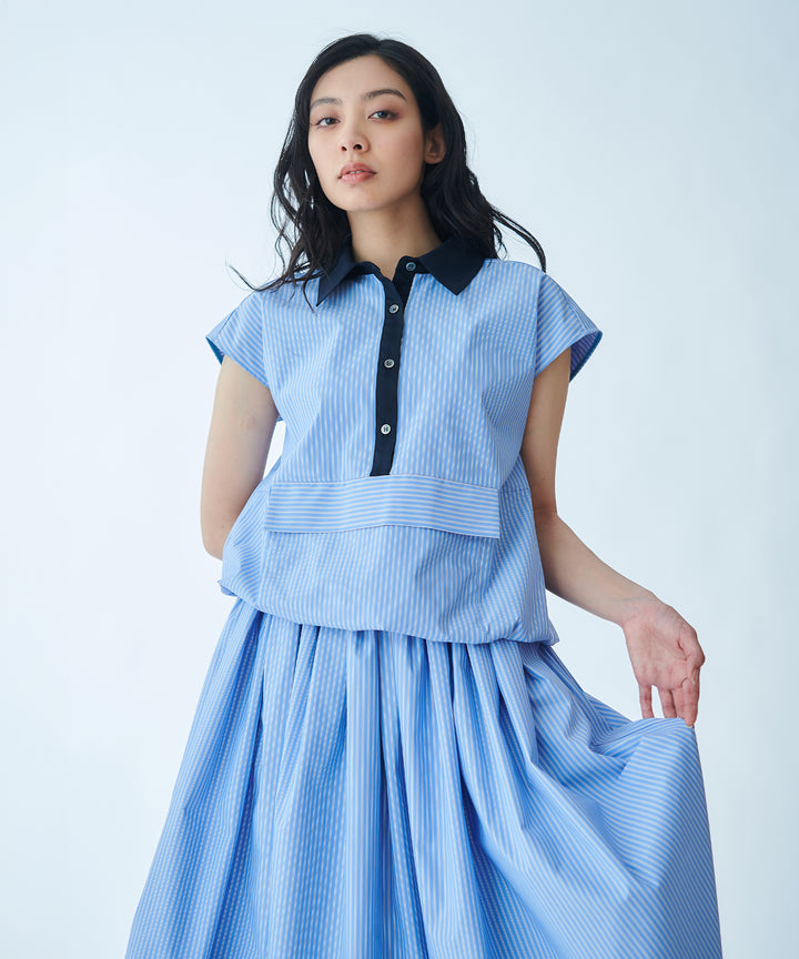 Sleeveless Striped Blouse