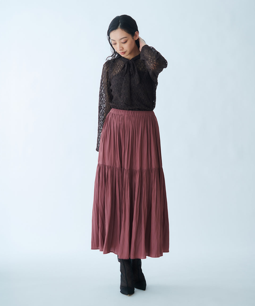 Peach Touch Gathered Skirt