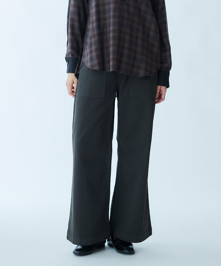 Vintage-style baggy flare pants