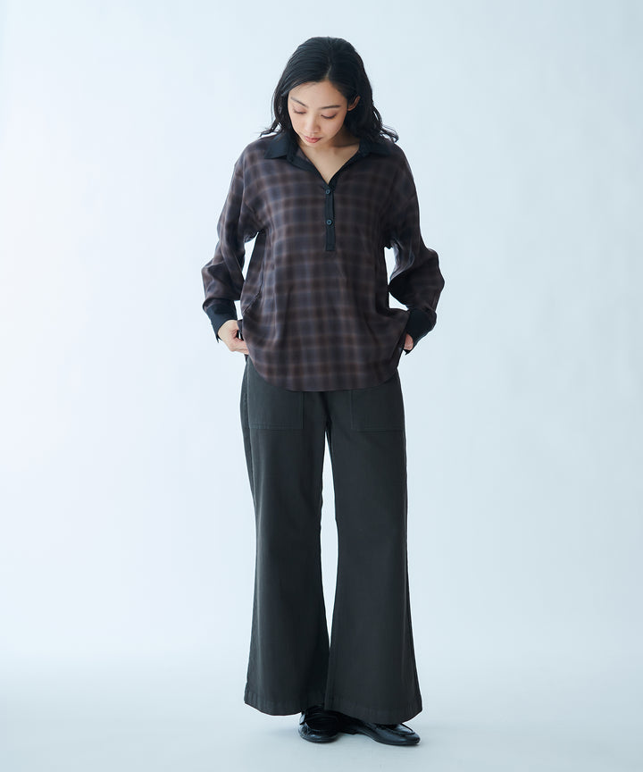 Vintage-style baggy flare pants