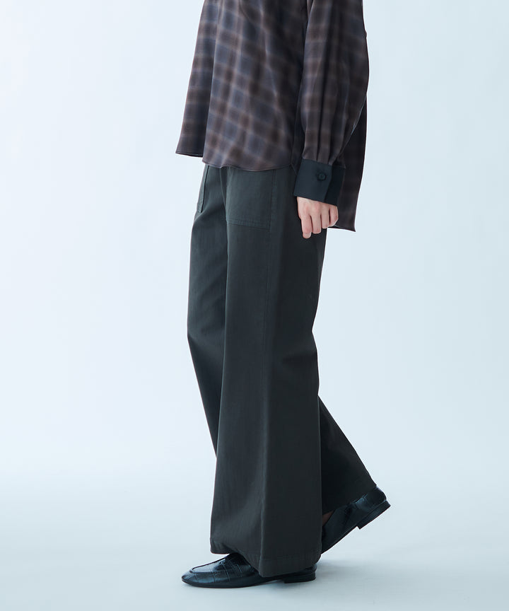 Vintage-style baggy flare pants