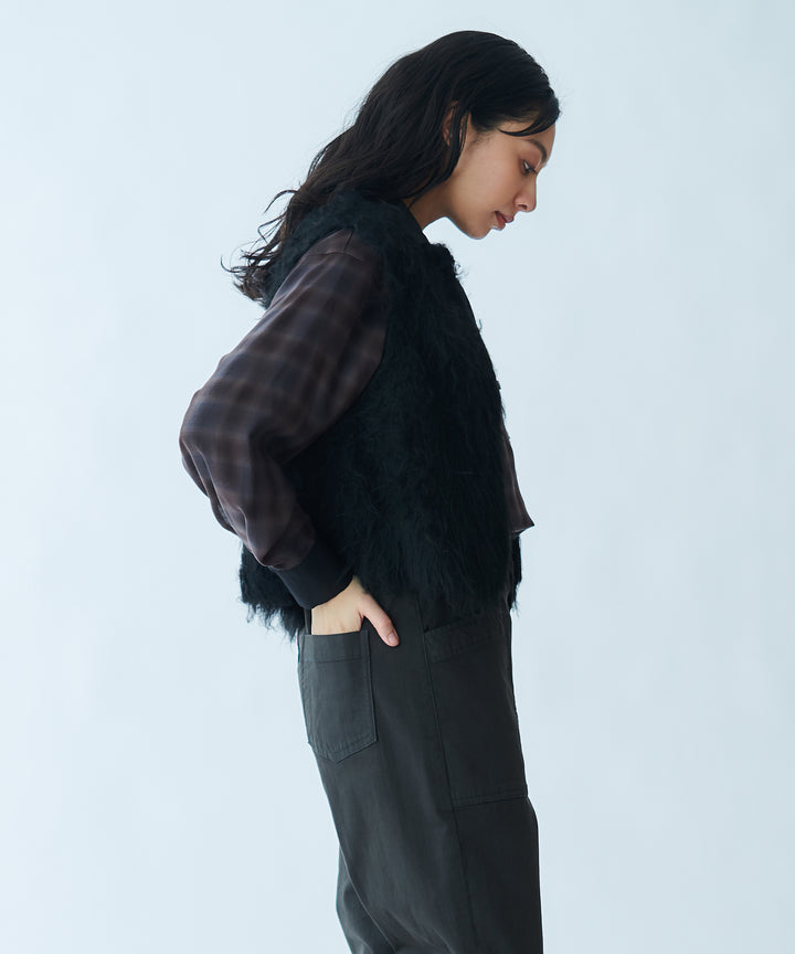 ファー風ニットベスト