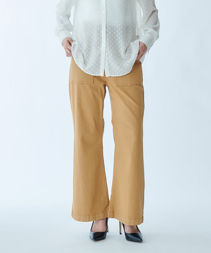 Vintage-style baggy flare pants