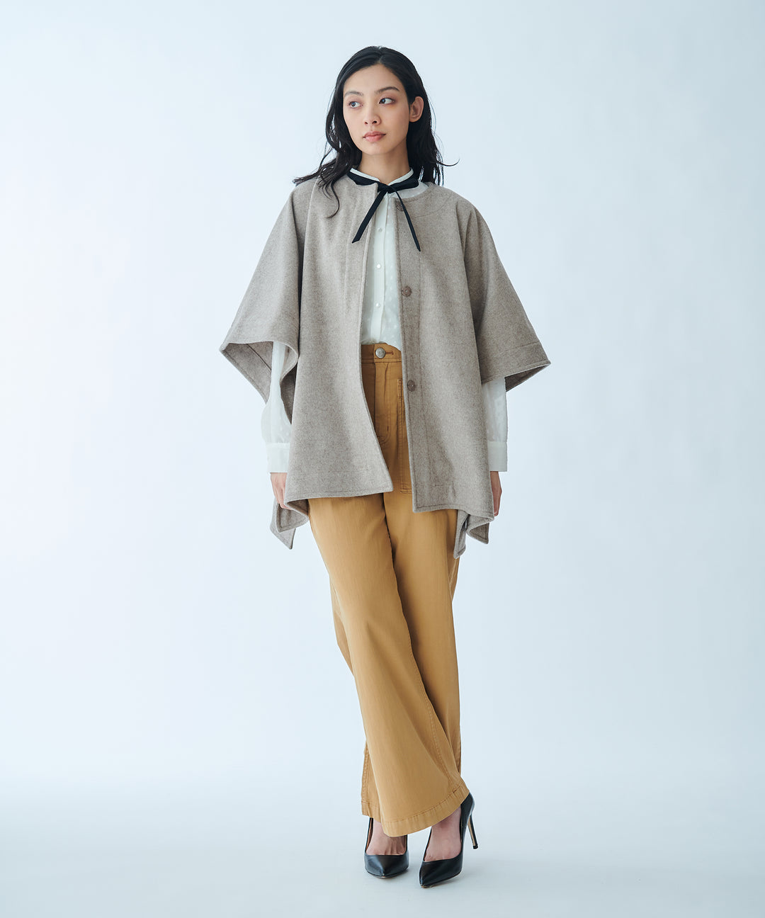 Vintage-style baggy flare pants