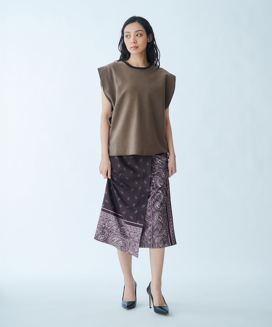 Paisley design wrap skirt