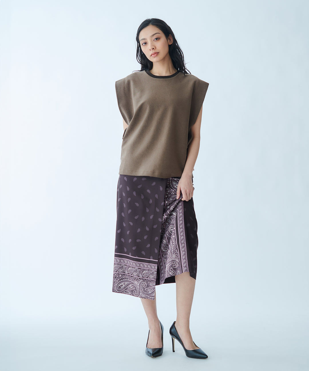 Paisley design wrap skirt